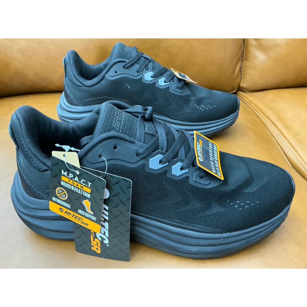 Hi-Tec Resist SR Runner Womens 7W Black New Slip Resistant Work Shoes